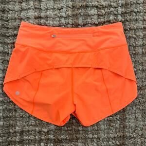 Lululemon Speed Up Shorts 4” Long Orange Size 4 Lined Run EUC